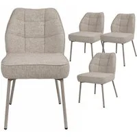 YOZI Esszimmerstuhl Polsterstuhl beige grau Esszimmerstuhl Federkern 113mm Metallbeine (4 St), 2 oder 4 oder 6 Stück, Taschenfederkern