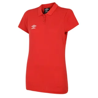 Umbro Damen/Ladies Club Essential Poloshirt (Zinnoberrot/Weiß)