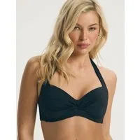 ESOTIQ Balconette-Bikini-Top Bikini Top Balconette BASE, ohne Bügel, Neckholder, Raffung