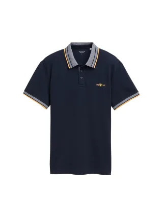 Tom Tailor - Piqué Poloshirt mit Stretch sky captain blue - Gr. - L