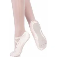 tanzmuster Ballettschuhe Nicky aus Satin mit ganzer Ledersohle Tanzschuh Ballettschläppchen für Mädchen