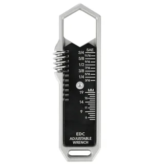 EDC Adjustable Wrench Multitool with 25 SAE and Metric Sizes One-Handed Operation Detachable Pocket Clip and Ultimate Po