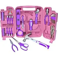 P & K Renovierungsset 75 Teiliges Werkzeugset Werkzeugkoffer in Pink-Lila, (75-tlg)