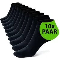 Kemes Sneakersocken kurze Socken Damen und Herren Halbsocken Sneakersocken Schwarz Weiß (10-Paar) Mit Größenbeschriftung unter der Socke