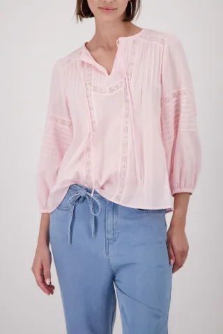 monari - Bluse mit Spitzeneinsatz french rose - Gr. - 38