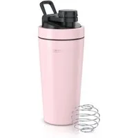 Arendo Protein Shaker Edelstahl Eiweißshaker 750 ml, verschließbar, bruchfest, BPA-frei, Edelstahl, auslaufsicher, spülmaschinengeeignet, mit Tragegriff und Mixball