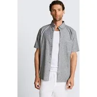 TOM TAILOR Kurzarmhemd Blusen & Shirts Regular Fit Kurzarmhemd mit Leinenanteil