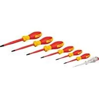 VDE Schraubendreher-Set TX Professional, 7-teilig rot/gelb, 6 VDE-Schraubendreher, Phasenprüfer SL3