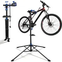 SunJas Fahrrad-Montageständer Profi Reparaturständer Fahrradständer bis 30kg,360° drehbar (mit Werkzeugschale und Magnetfach, klappbar,Höhenverstellbar:113-200cm), für MTB, Rennrad, E-Bike