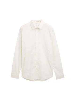 Tom Tailor - Regular Fit Hemd mit Muster off white minimal design - Gr. - XXL