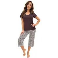 Donna Schlafanzug Zoya (Set, 2 tlg., 2-teilig) Damen Pyjama 2-teilig 3/4 Hose Schlafanzug Raubtiermuster