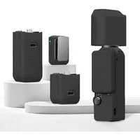 Wigento Für DJI OSMO Pocket 3 6-in-1 Silikon TPU Schutzset Cover Schwarz Zubehör Drohne