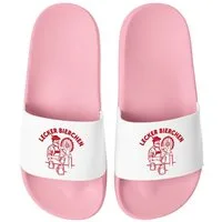 MoonWorks Badeschlappen Lustig Spruch Lecker Bierchen Badelatschen Unisex Badesandale