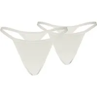 PUMA String PUMA WOMEN MICROFIBER TANGA STRINGS 2P (2er Pack) mit elastischem Bund, Logodruck hinten, Mid-Rise Design