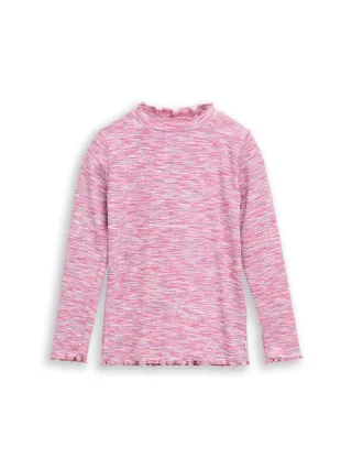 tom tailor kids - Langarmshirt in Melange-Optik pink space dye texture - Gr. - 134