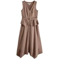 Next Midikleid 2-in-1-Midikleid mit Zipfelsaum und V-Ausschnitt (1-tlg)