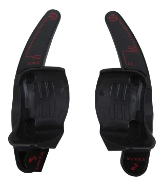Premium ALU Schwarz Rot Schaltwippen Verläng. DSG Paddles Lenkrad Tasten für VW