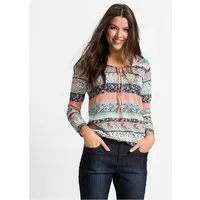 bonprix Tunikashirt Langarm, mit Bindeband am Ausschnitt