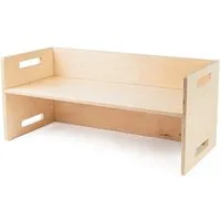 Ehrenkind Kinderhocker Montessori Wendehocker & Wendebank, Kindersitzgruppe Kinderzimmer (aus hochwertigem Holz, Hocker & Bank für Kinderzimmer), aus Birkenschichtholz