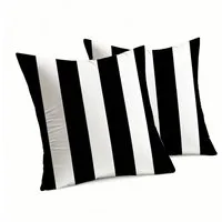 Agger Kissenbezüge Dekorativer,wasserfester Kissenbezug für den Außenbereich (gestreift), 2er-Set (45 x 45 cm)–Geeignet für Terrassen, Zelte, Balkone und Sofas