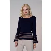 Passioni Strickpullover mit ausgestellten Ärmeln