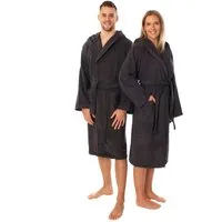 Lavea Bademantel Damen und Herren, Morgenmantel Mexico, Hotelbademantel, Lang, 100% Baumwolle, mit Kapuze, hochwertiger Bindegürtel, Weich & Saugstark - Spa Feeling für Zuhause