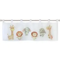 Delindo Lifestyle Scheibengardine Kinderzoo (1 St), Schlaufen, halbtransparent, Voile, mit Schlaufenaufhängung für die Küche