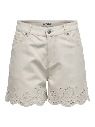 ONLY - ONLSANJA HW BRO ANG SHORTS PNT SP pumice stone - Gr. - L