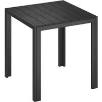 STEELSØN Gartentisch Alaris mit Tischplatte aus Kunstholz (für 4 Personen, schwarz), aus Aluminium pulverbeschichtet, wetterfest & UV-beständig