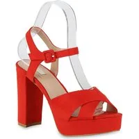 VAN HILL 826159 Plateausandaletten Damen Plateau Sandaletten Blockabsatz Party High Heels