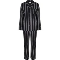 SNOOZE OFF Pyjama langarm Schlafanzug im Streifendesign (2 tlg., 1 Stück) mit Reverskragen