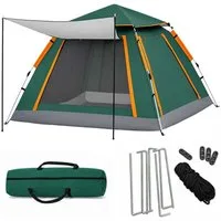 relaxdays Wurfzelt Campingzelt 3-4 Personen mit Vordach