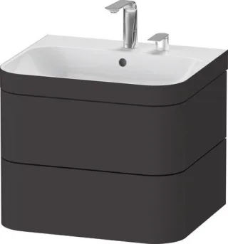 Duravit Happy D.2 Plus c-bonded Set wandhängend Graphit Supermatt 575x490x480 mm - HP4635E8080 HP4635E8080