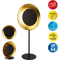 näve LED Solarleuchte Solan, Dimmfunktion, USB-Ladefunktion, LED fest integriert, Warmweiß, 4in1 Akku-Solar-Tisch-Hängeleuchte, Touchschalter, USB, dimmbar