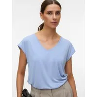 Vero Moda V-Shirt VMFILLI SS V-NECK TEE GA NOOS Materialmix, relaxed fit