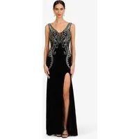 Kraimod Abendkleid mit V-Ausschnitt und Zierbesatz