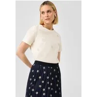 s.Oliver Kurzarmshirt T-Shirt T-Shirt im Relaxed Fit mit dekorativen Blumen