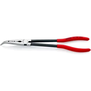 KNIPEX Montierzange mit Querprofilen 280 mm schwarz atramentiert mit Kunststoff überzogen poliert - 2881280