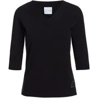 ESPARTO Yogatop Damen-Shirt Sundar in Bio-Baumwolle lang geschnitten und leicht geschlitzt, 2/3 Ärmel
