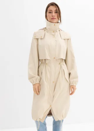 bonprix Übergangsmantel mit abnehmbarer Kapuze, beige, Gr.44, schicker Mantel- ein must have!