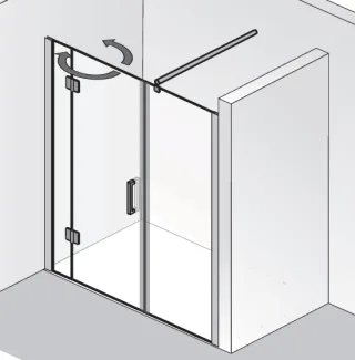 HSK Aperto Raumnische pendelbar, 3-teilig 28031xx