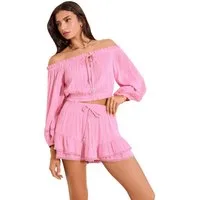 LIPSY Strandshorts Lipsy Minirock mit Glitzer im Knitterlook, Regular (1-tlg)