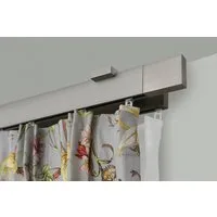 GARESA Gardinenstange FLAT, 2-läufig, Wunschmaßlänge, verschraubt, Aluminium, Rechteckprofil, Deckenmontage, perfekter Lauf, modern, verlängerbar