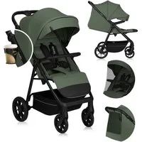 lionelo Kinder-Buggy IVA, (Set mit Moskitonetz und Getränkehalter), PU-Räder mit Profil/UPF50+/Magnetgurt/92 cm Liegefläche