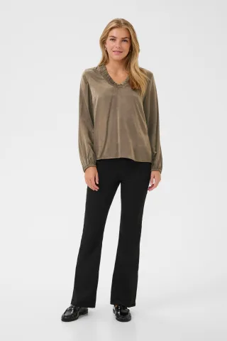 Langarm-Bluse KAmille Langarm-Bluse Regular fit brown