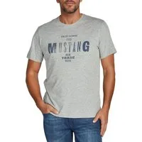 MUSTANG T-Shirt Herren Printshirt Regular Fit (1-tlg) Kurzarm Tee Shirt mit Rundhalsausschnitt aus 100% Baumwolle