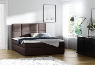 Boxspringbett Bett MEDIANO Kunstleder Braun 200x200cm inkl.Bettkasten
