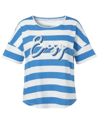 Via Appia - T-Shirt Rundhals 1/2 Arm Ringel Motiv türkis multicolor - Gr. - 40
