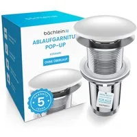 Bächlein Ablaufgarnitur Waschbeckenabfluss Pop Up (Eleganter Keramik Waschbeckenstöpsel) Werkzeugloser Einbau - Click Clack Funktion