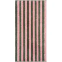 Cawö Handtuch Cawö Handtücher und Duschtücher Bold Streifen oliv/rosa, 100% Baumwolle